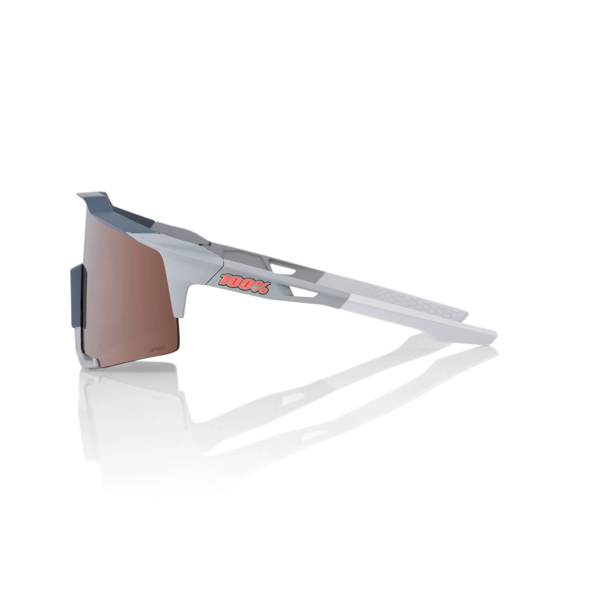 100% SPEEDCRAFT Sport Performance Sunglasses, Soft Tact Black, Crimson Silver