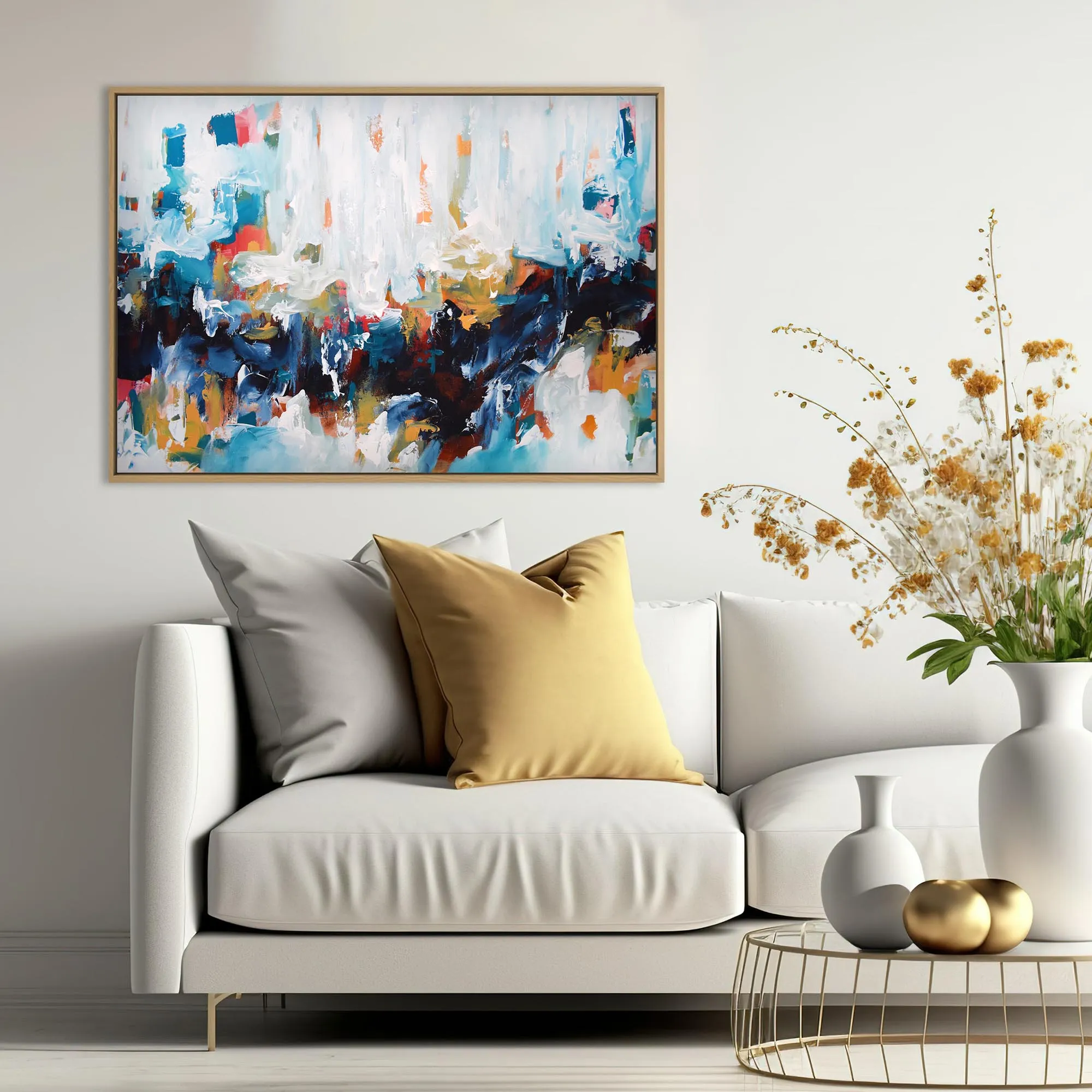Abstract 423 Framed Canvas