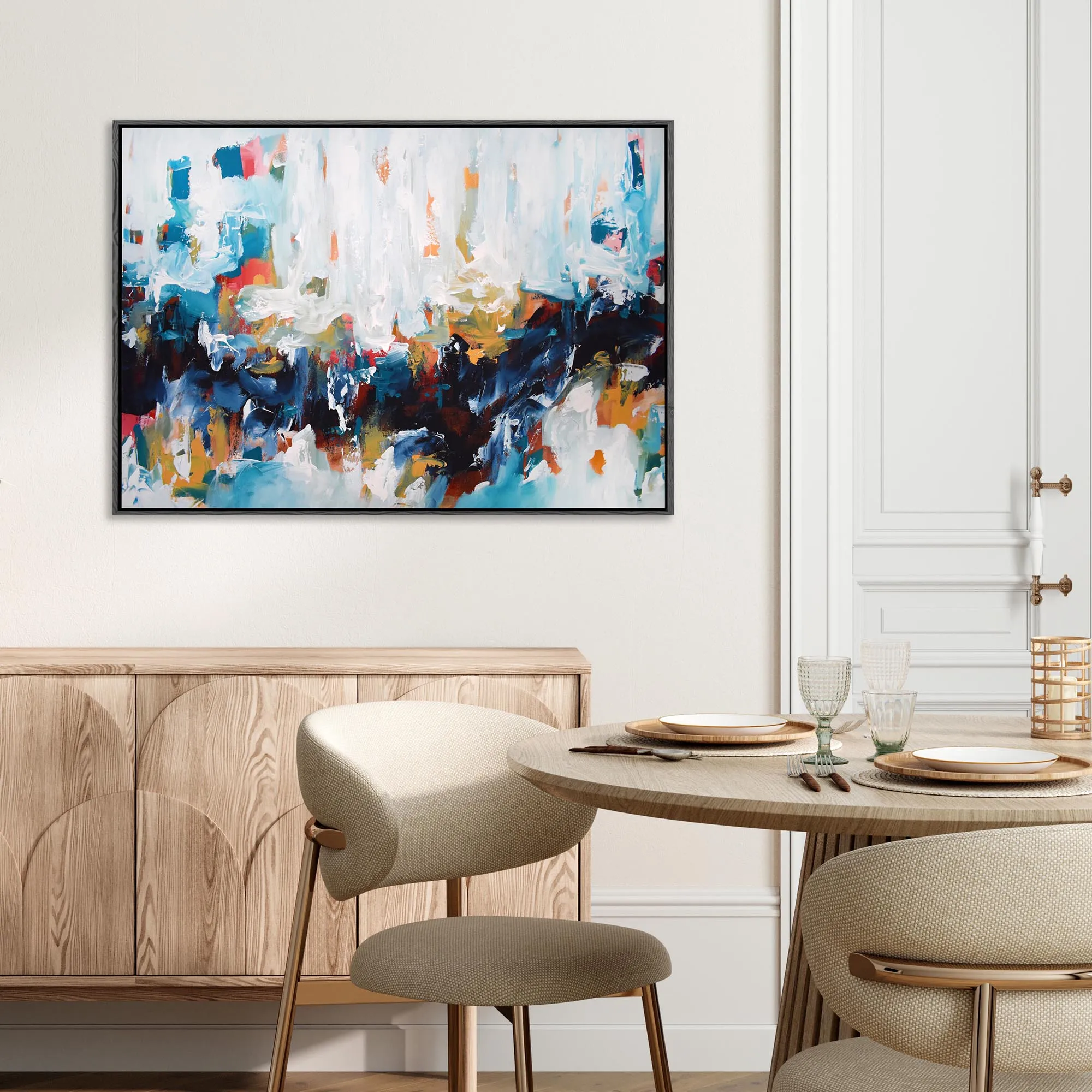 Abstract 423 Framed Canvas
