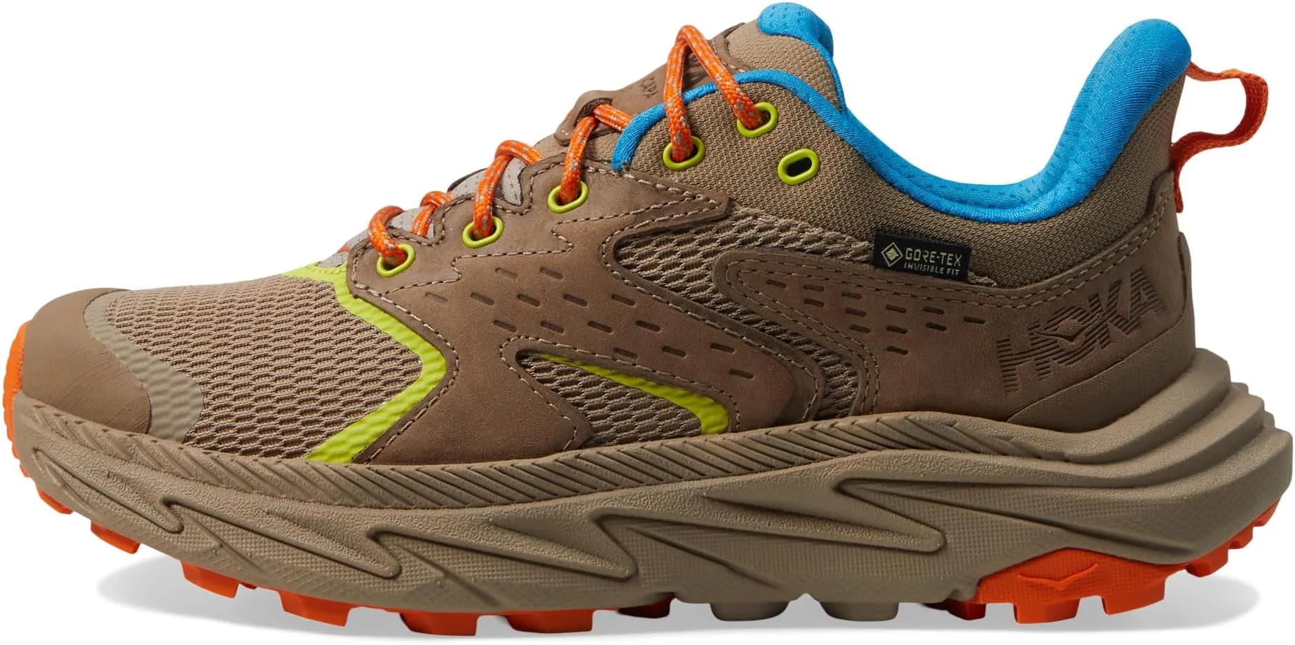 Anacapa 2 Low GTX Hoka Hiking Shoes, Dune/Vibrant Orange