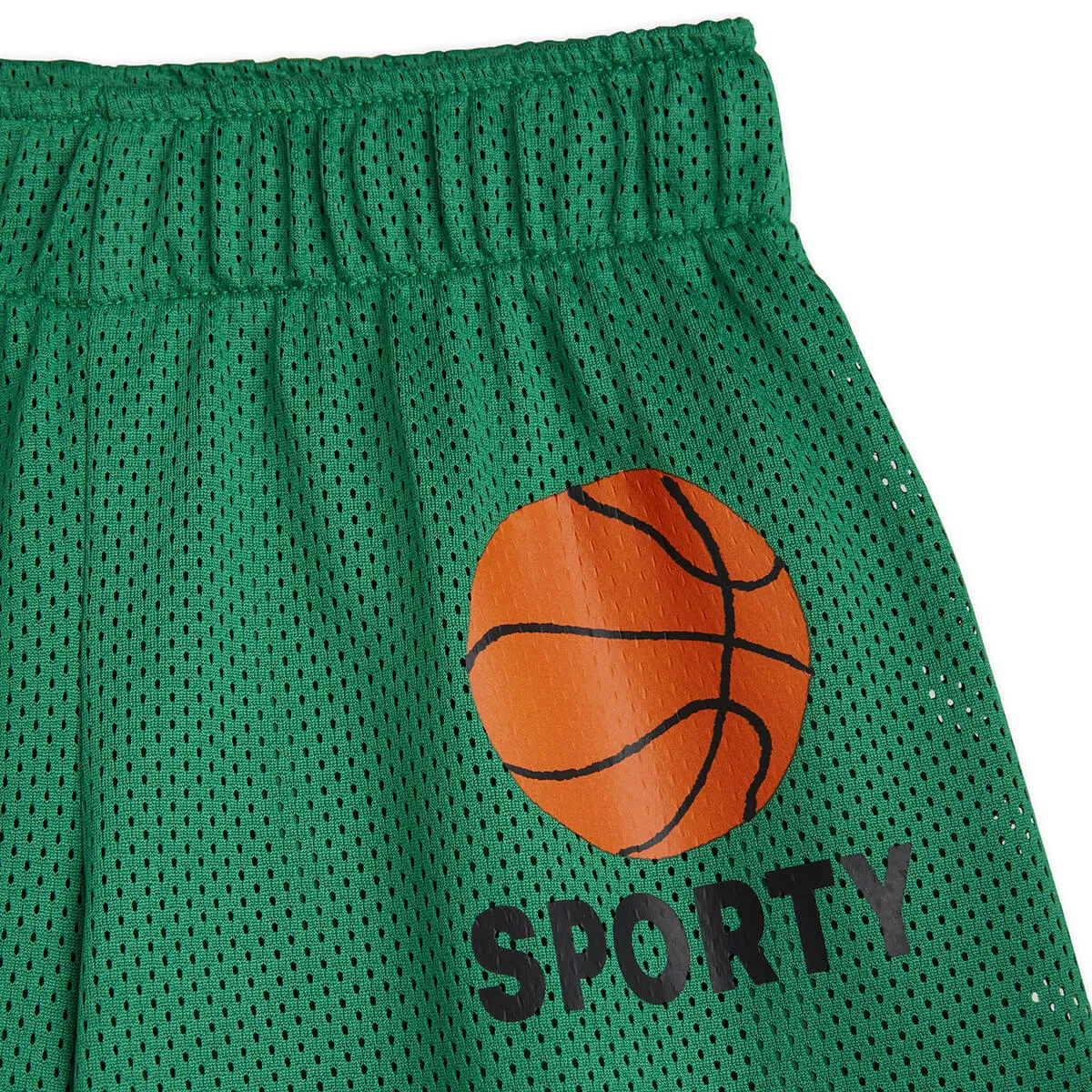 Basketball Mesh Shorts in Green by Mini Rodini - Last One In Stock - 92/98 (2-3 Years)
