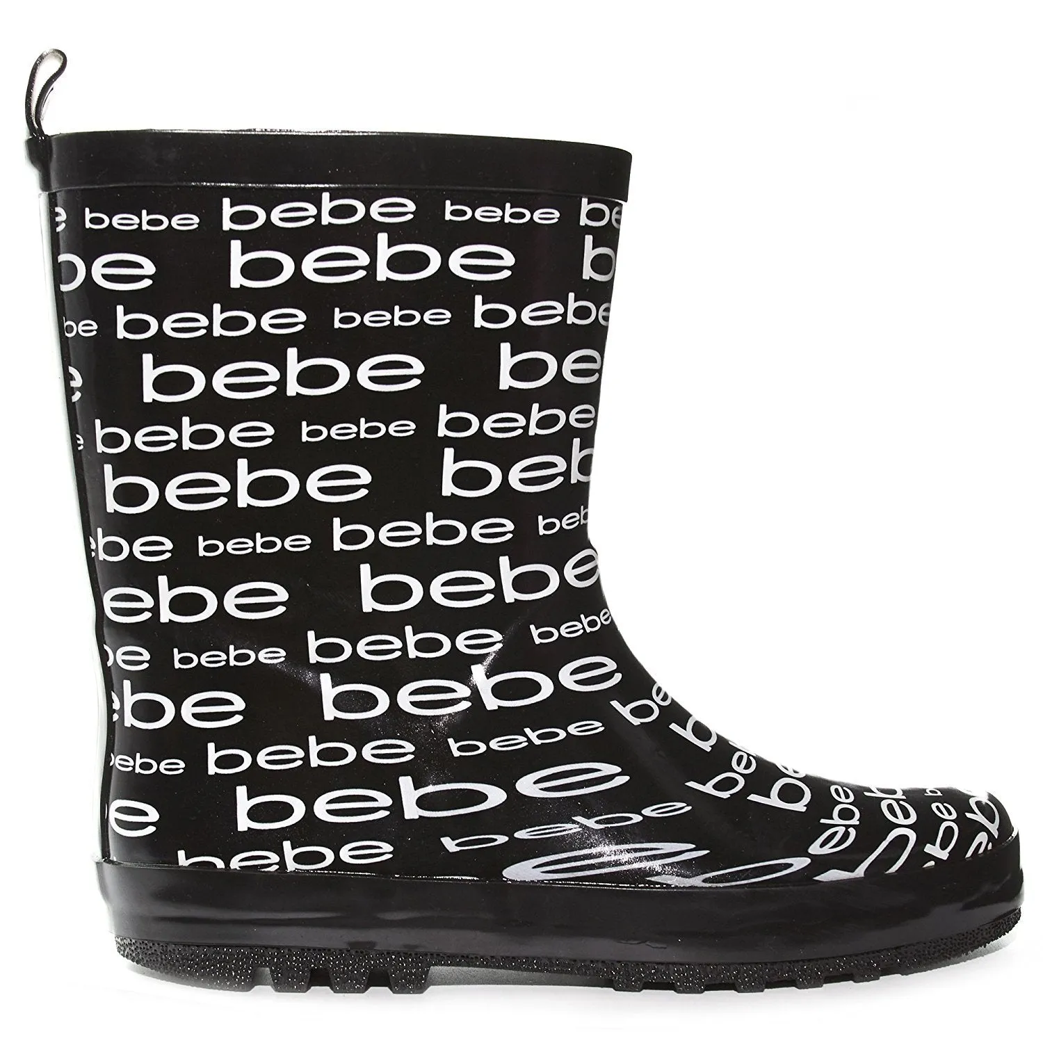 bebe Girls Printed High Cut Puddle Proof Slip On Rain Boots (See More Colors and Sizes)