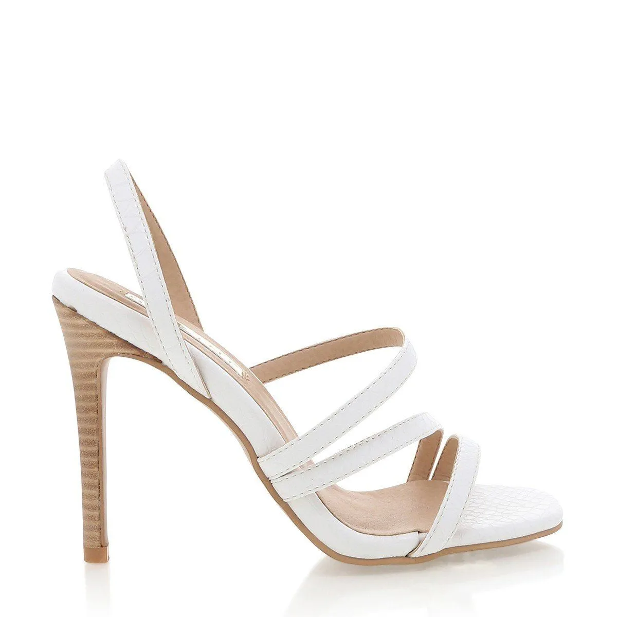 Billini Ballari Stiletto Heel in White Reptile