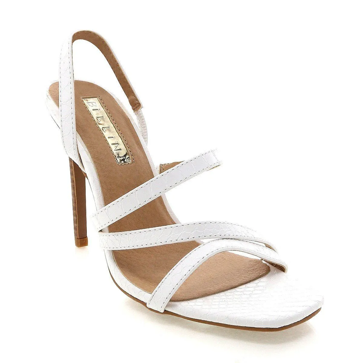 Billini Ballari Stiletto Heel in White Reptile