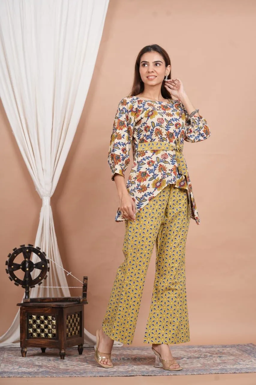 Block Print Cord Set Cream