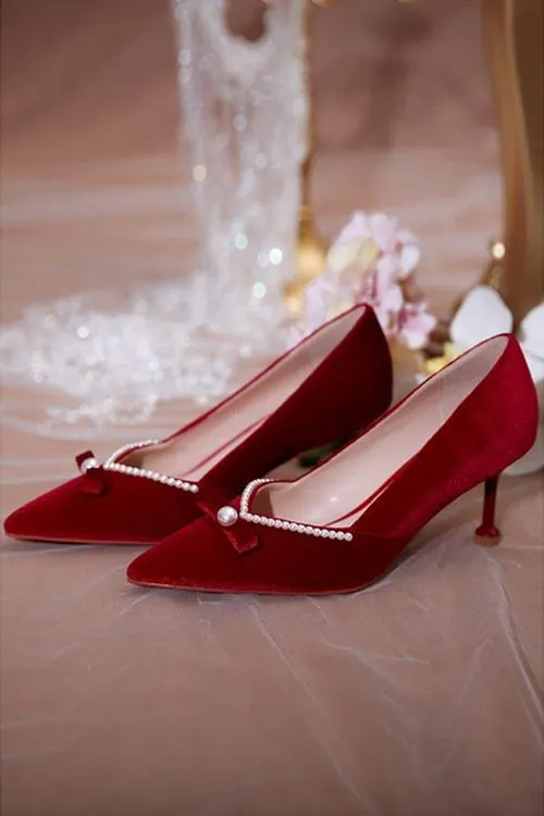 Bow Pearl High Heels
