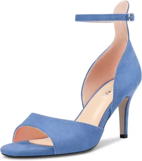 Castamere Women Stiletto High Heel Peep Open Toe Ankle Strap Sandals Wedding Party 2.6 Inches Heels
