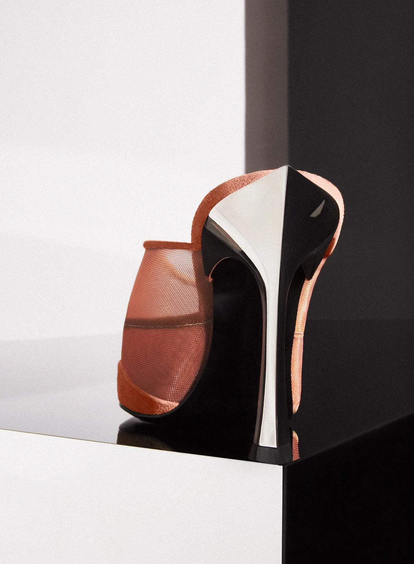 Cinnamon mesh Fang 95 mules
