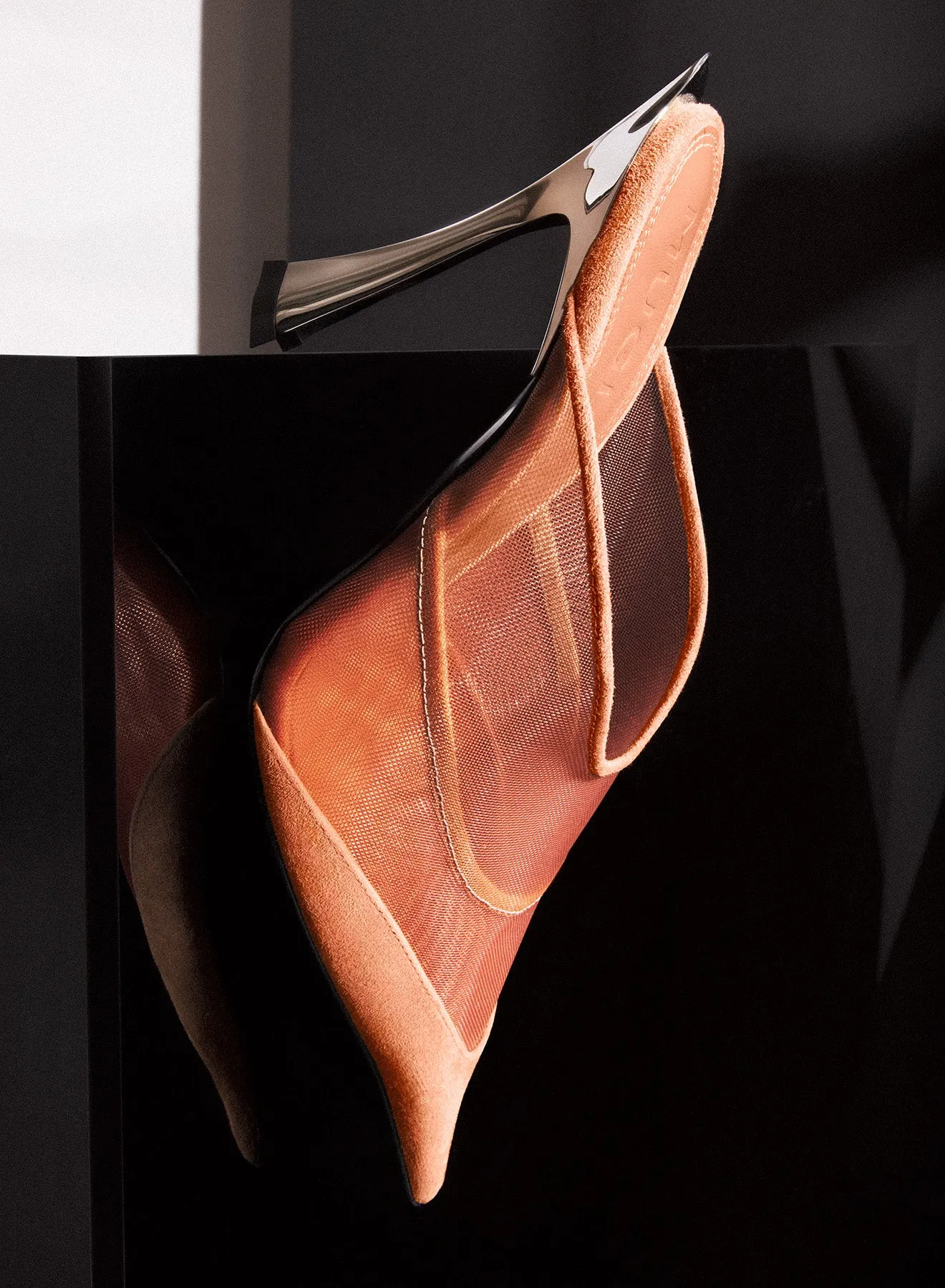 Cinnamon mesh Fang 95 mules