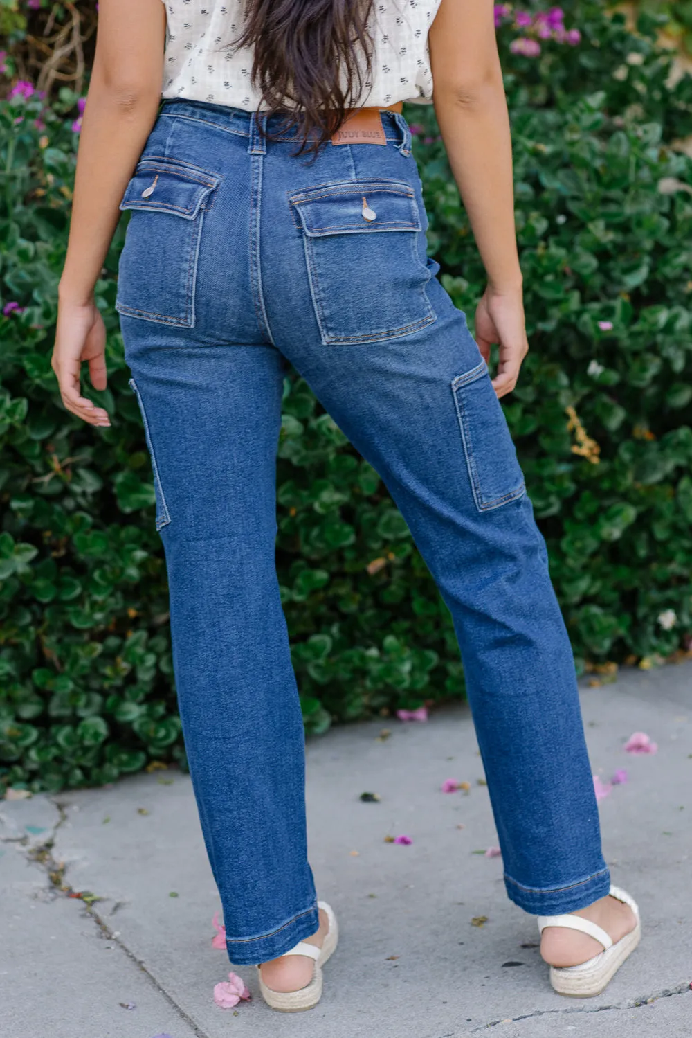 Courtney High Rise Cargo Wide Leg Jeans