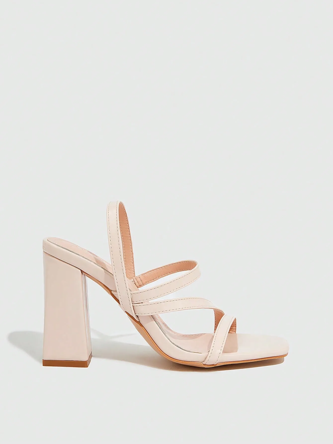 CUCCOO BIZCHIC Woman Shoes Elegant Multi Strap Chunky Heeled Elegant Beige Slingback Sandals For Summer Graduation Heels Prom Heels Vacation Shoes Summer Sale