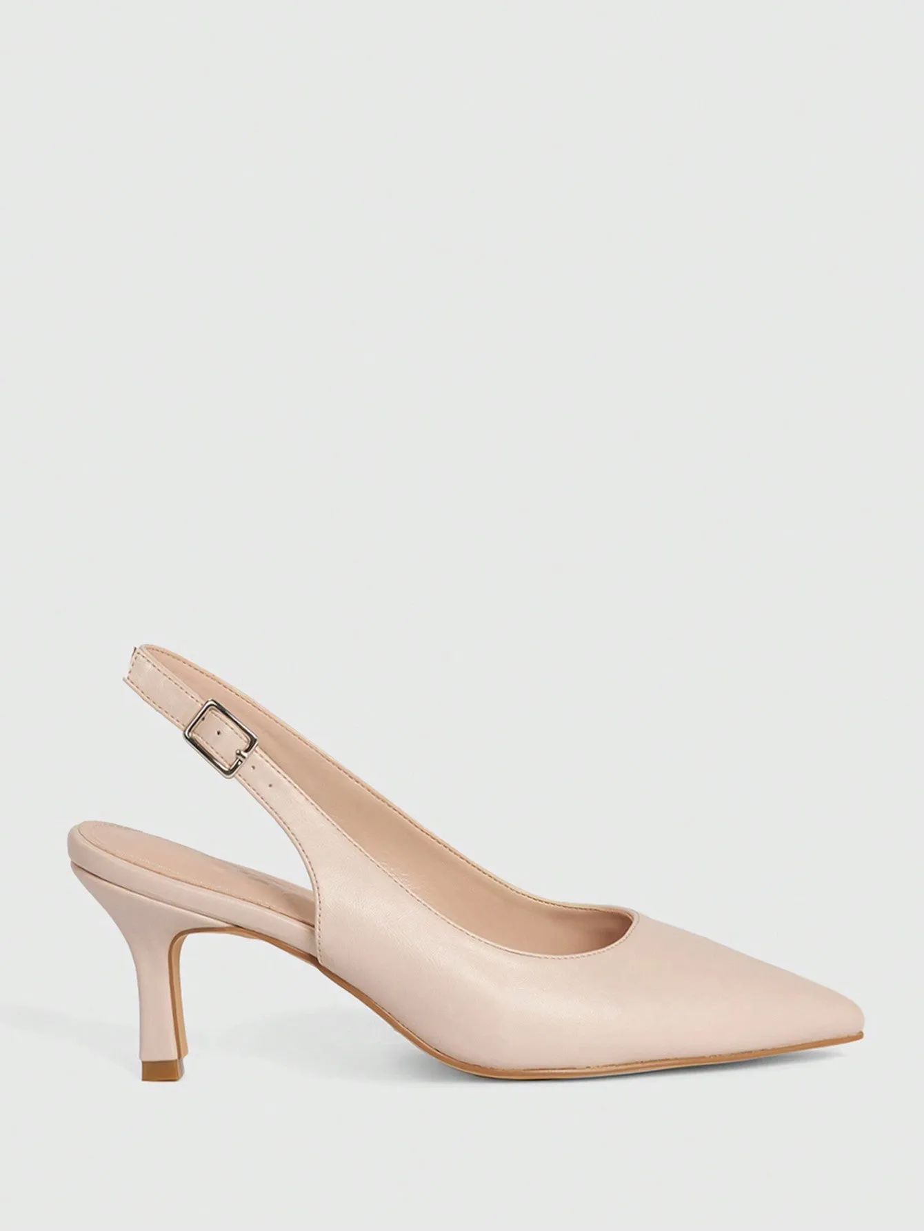 CUCCOO BIZCHIC Woman Shoes Pointed Toe Stiletto PU Leather Elegant Beige Slingback High Heels For Summer Graduation Heels Prom Heels Vacation Shoes Summer Sale