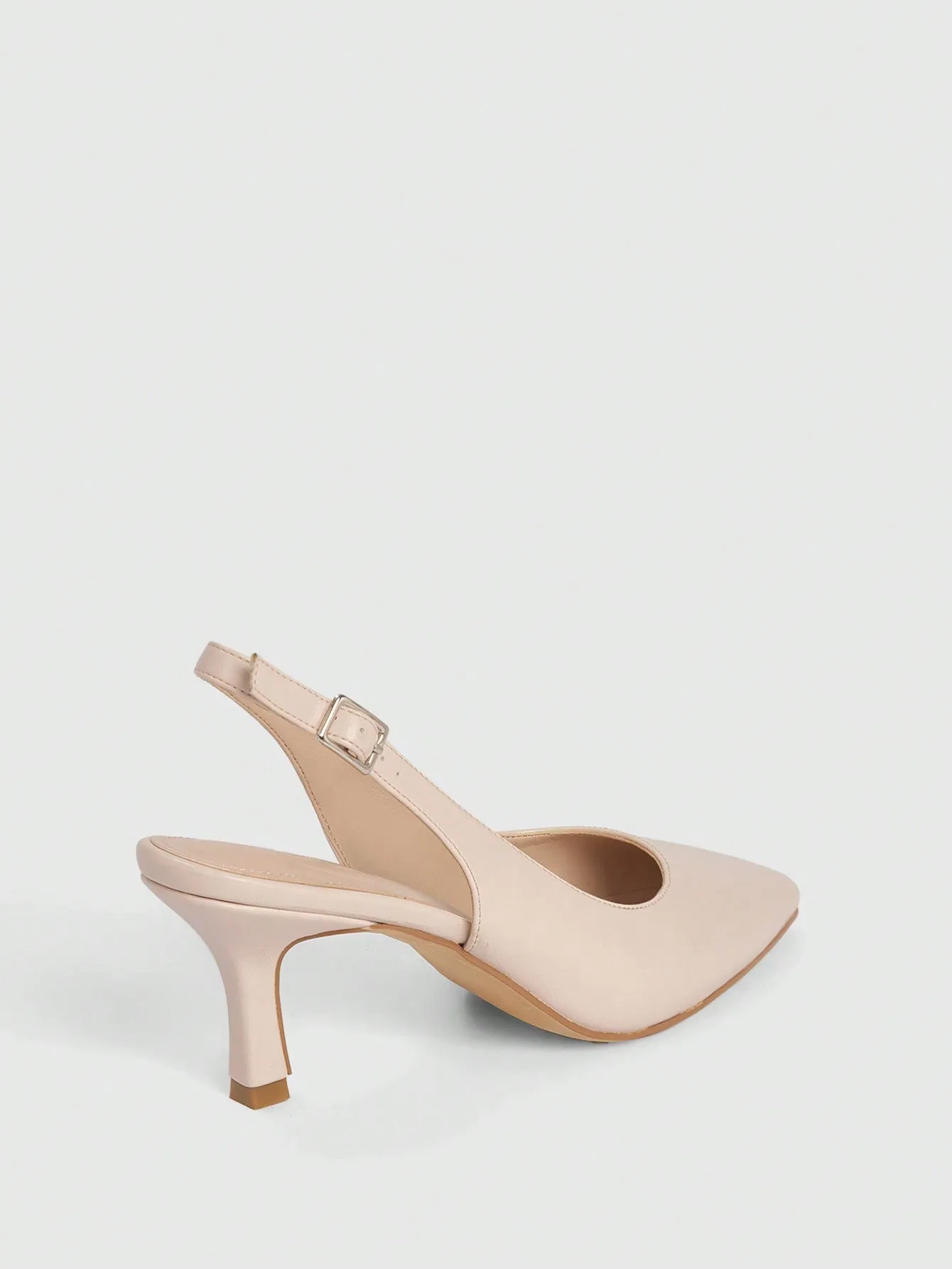 CUCCOO BIZCHIC Woman Shoes Pointed Toe Stiletto PU Leather Elegant Beige Slingback High Heels For Summer Graduation Heels Prom Heels Vacation Shoes Summer Sale