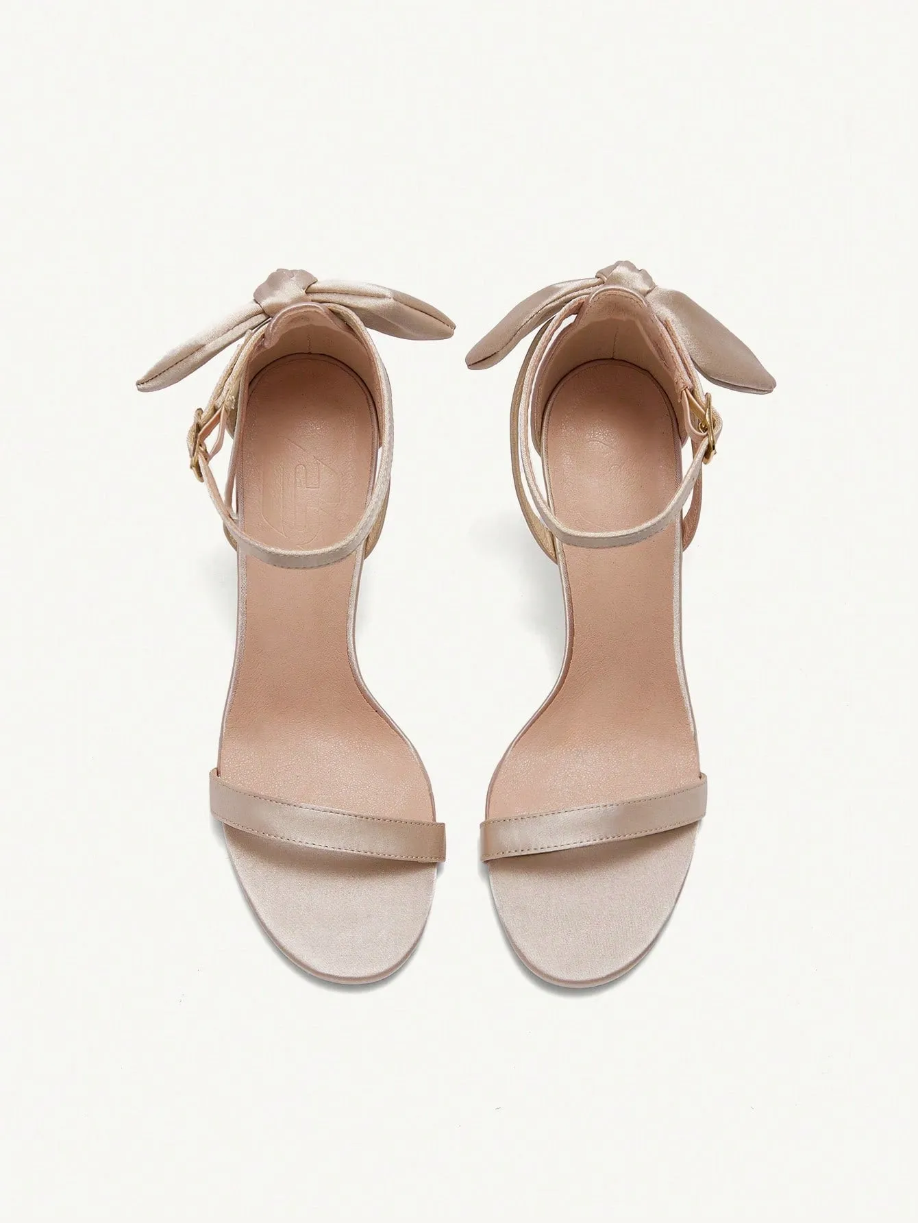 CUCCOO CHICEST Champagne Colored Ding Cloth Women's High Heel Sandals With Fashionable Bow