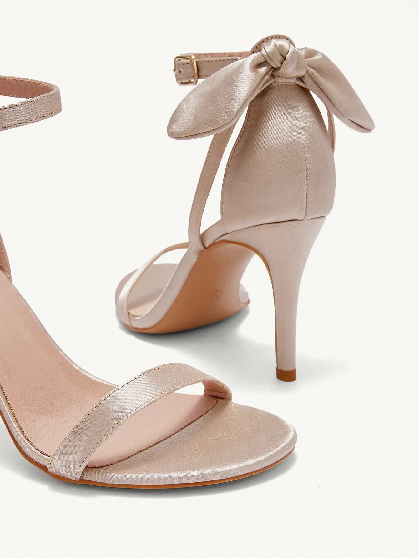 CUCCOO CHICEST Champagne Colored Ding Cloth Women's High Heel Sandals With Fashionable Bow