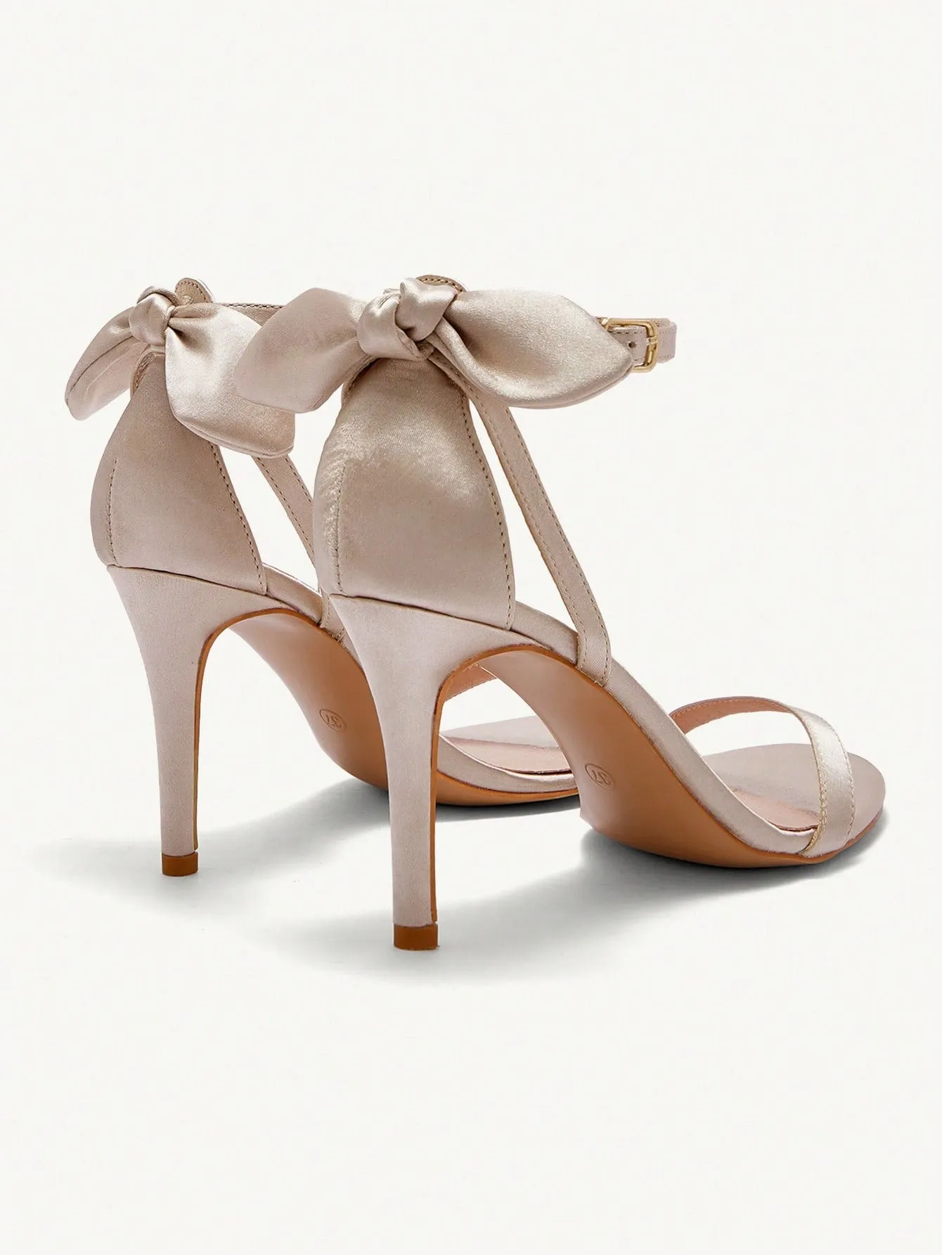 CUCCOO CHICEST Champagne Colored Ding Cloth Women's High Heel Sandals With Fashionable Bow