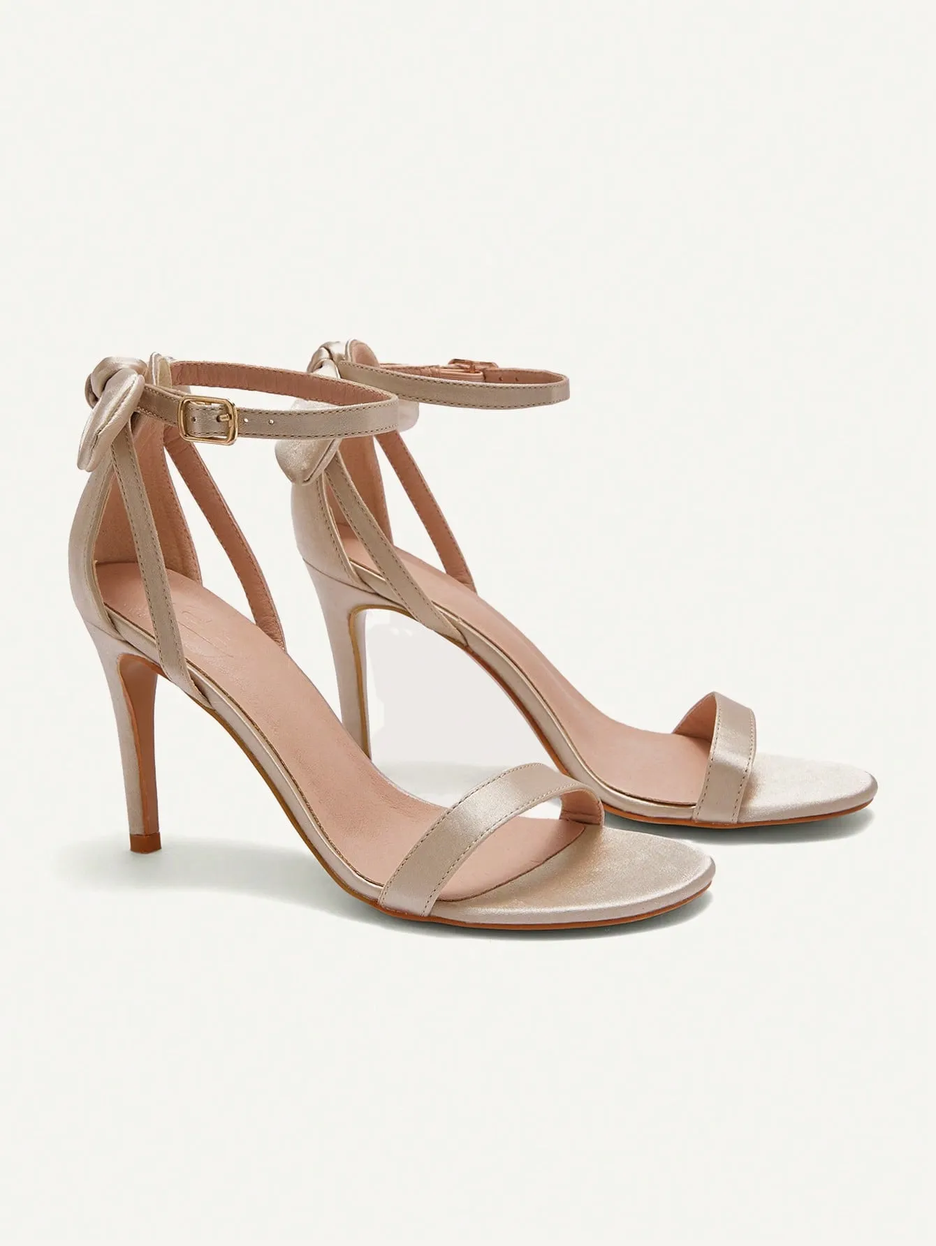 CUCCOO CHICEST Champagne Colored Ding Cloth Women's High Heel Sandals With Fashionable Bow