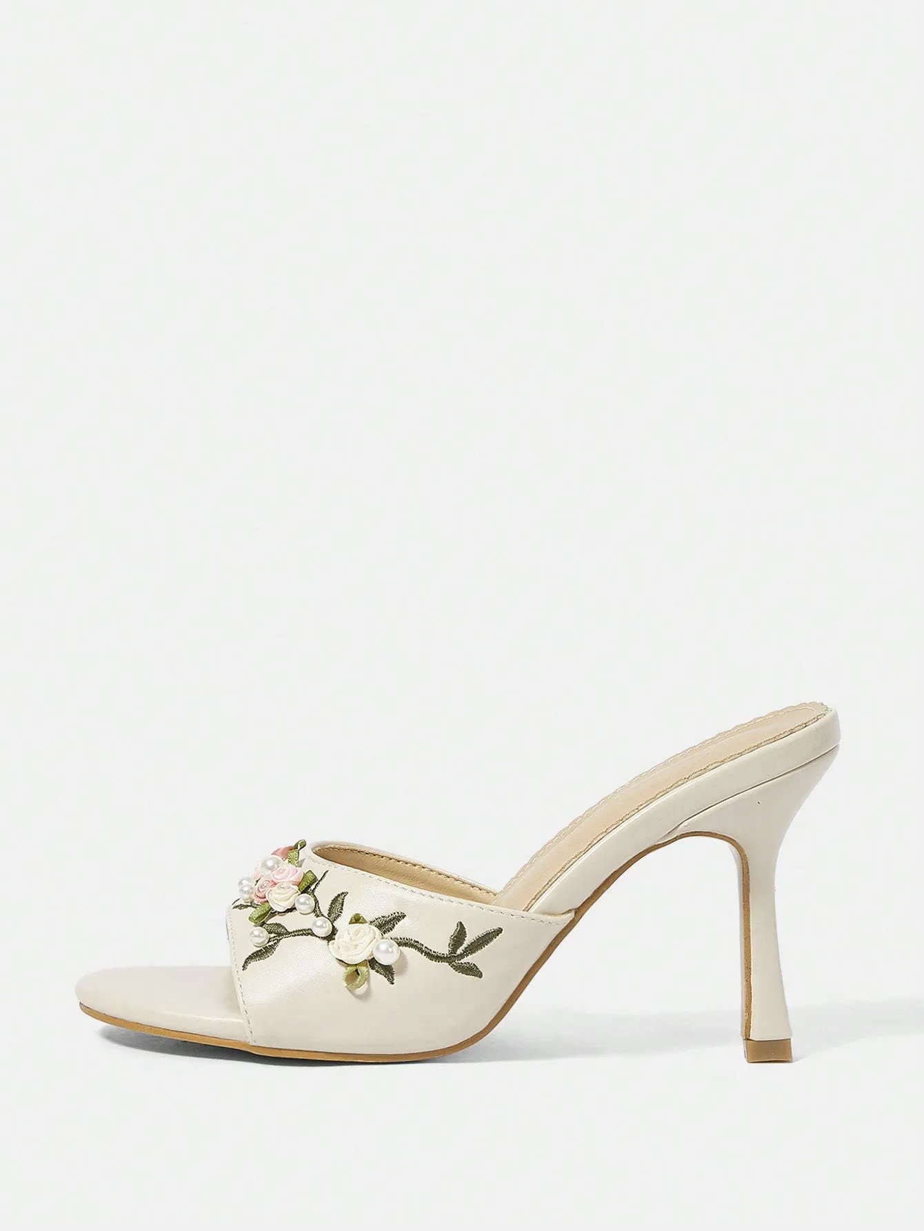 CUCCOO CHICEST Women Fashionable And Elegant High-Heeled Sandals With Small Flower Embroidery Vacation Shoes Summer Sale