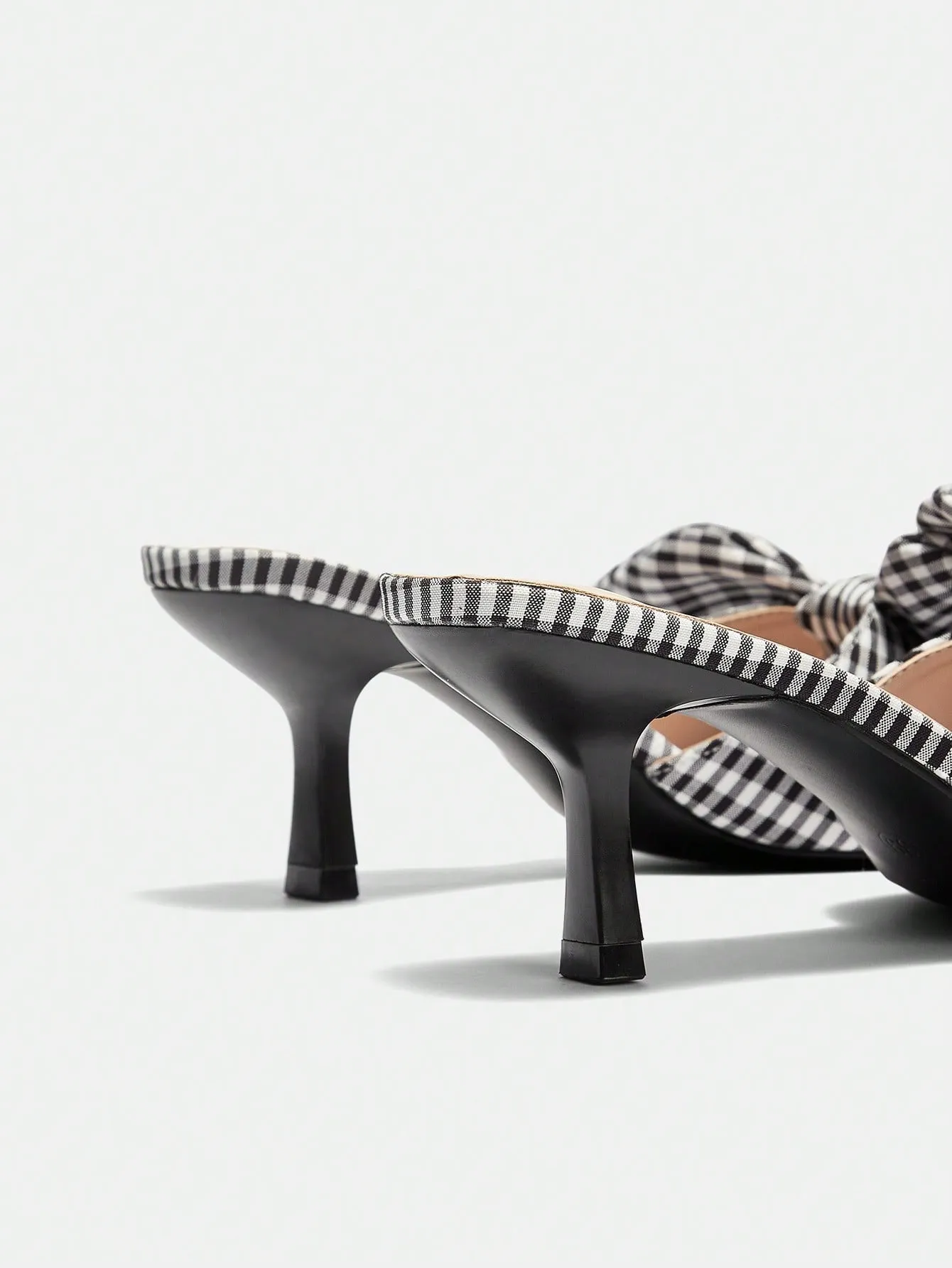 CUCCOO DOLLMOD Square Toe High Heel Plaid Minimalist Fashionable Sandals For Women In College Style