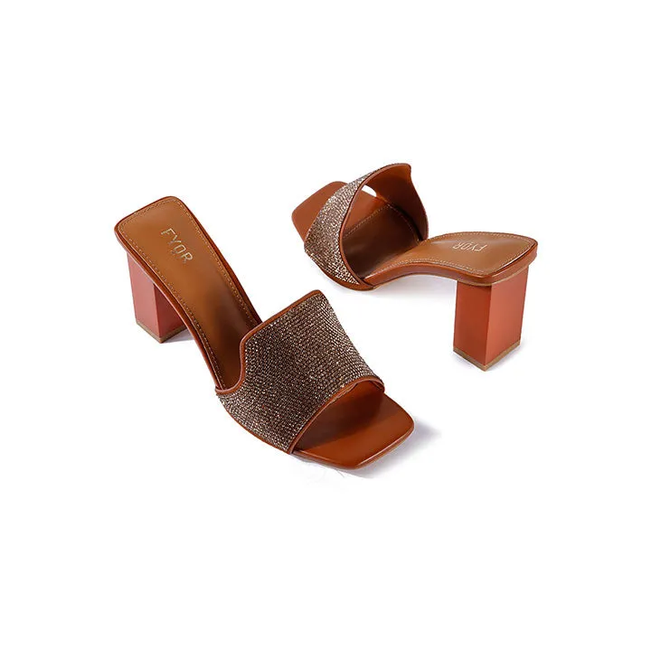 Diamante Box Heel Sandal BB 08