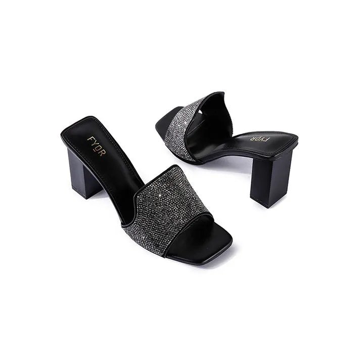 Diamante Box Heel Sandal BB 08