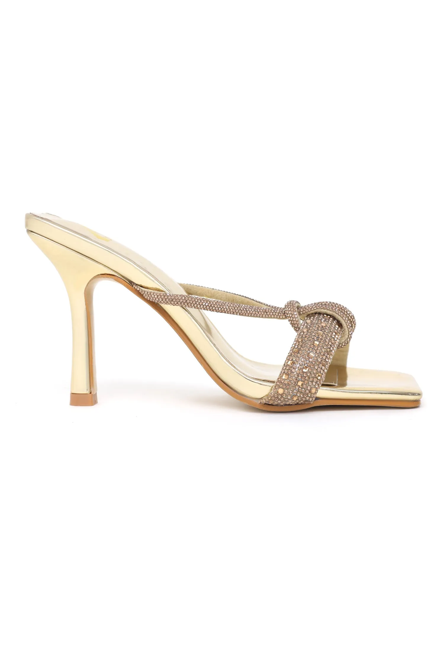 EMBELLISHED KNOT HEELS-ROSE-GOLD