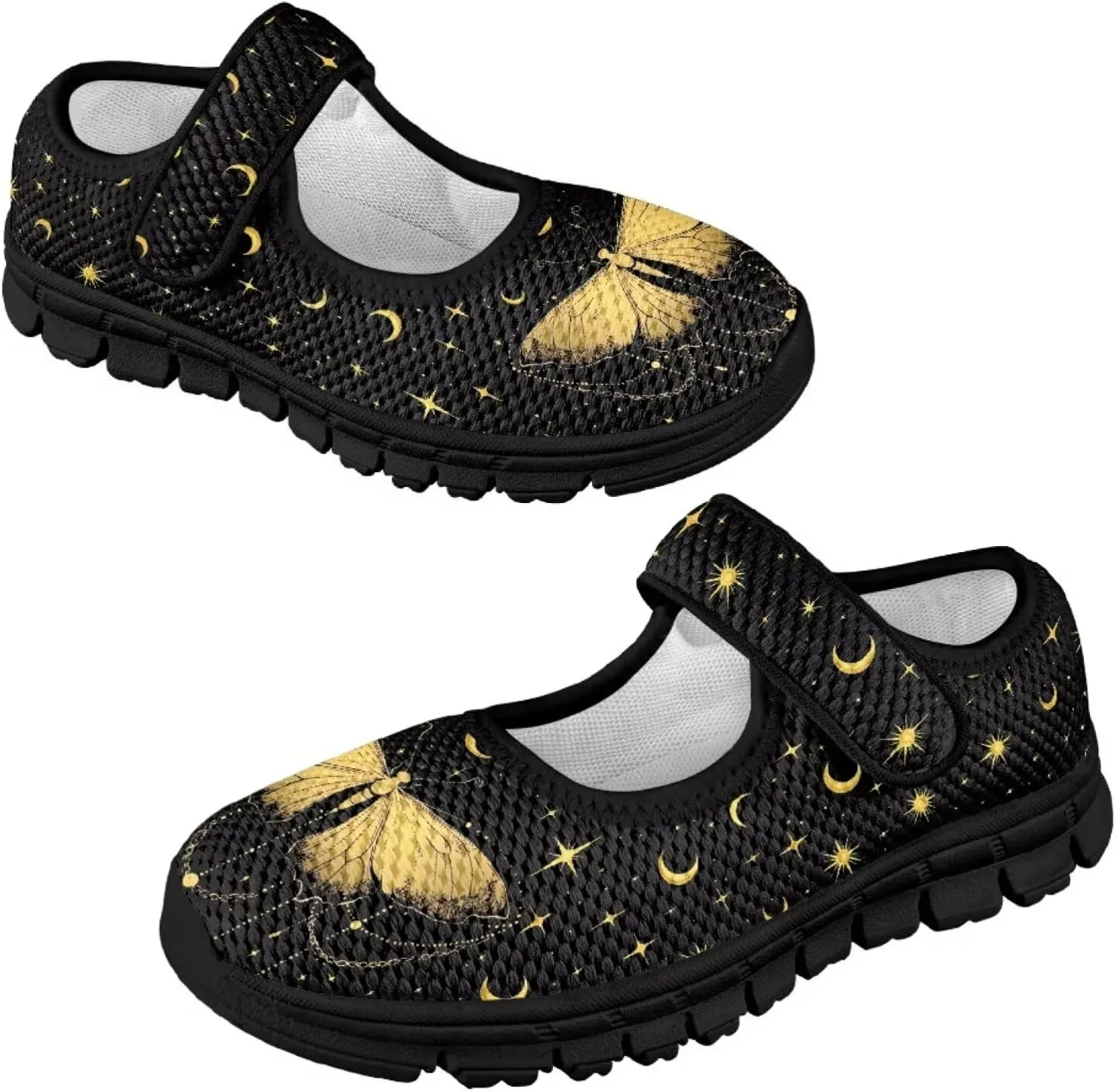 Girl's Animal Pattern Running Shoes Mesh Children's Mary Jane Shoes Slip On Sports Shoes Magic Sticker Casual Shoes