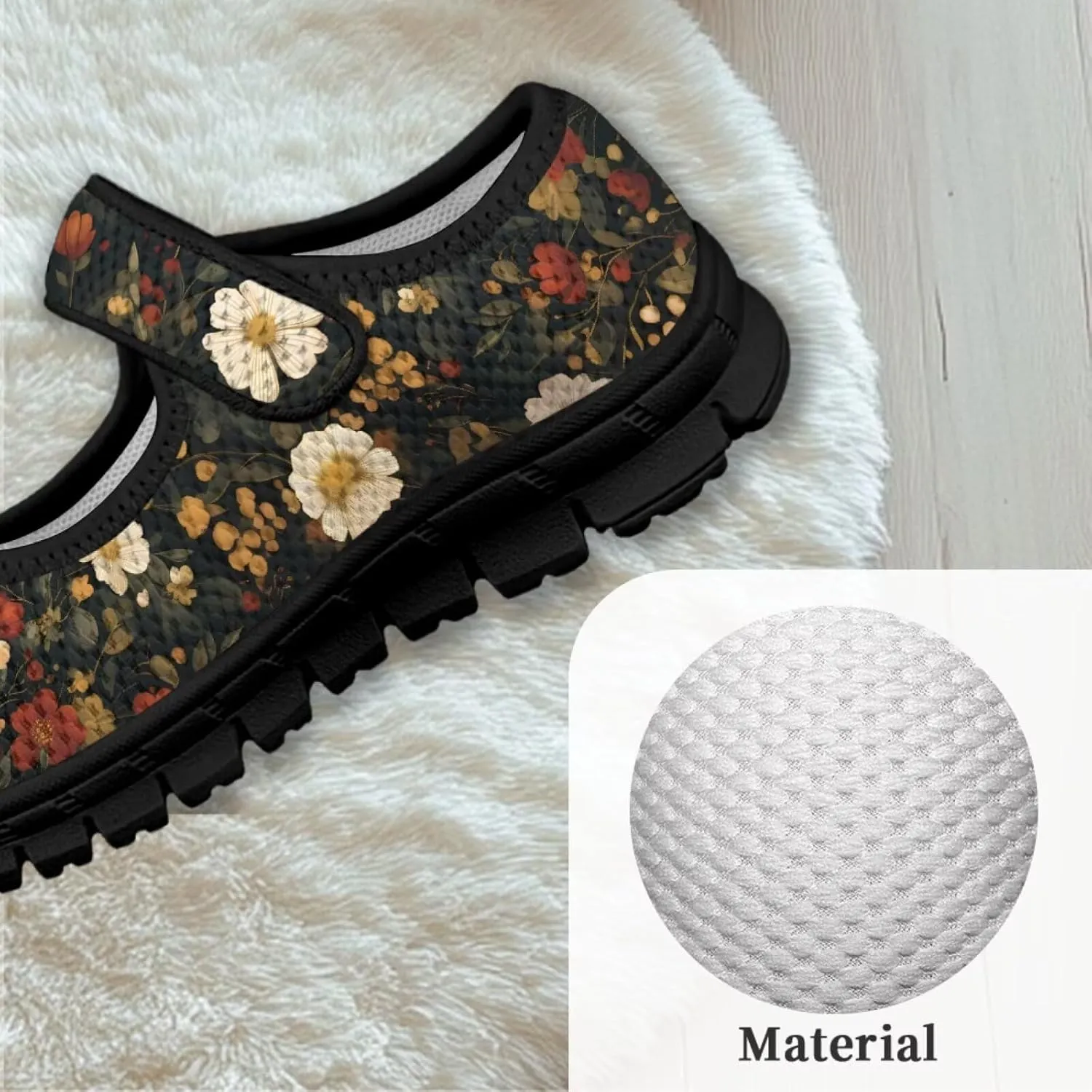 Girl's Animal Pattern Running Shoes Mesh Children's Mary Jane Shoes Slip On Sports Shoes Magic Sticker Casual Shoes