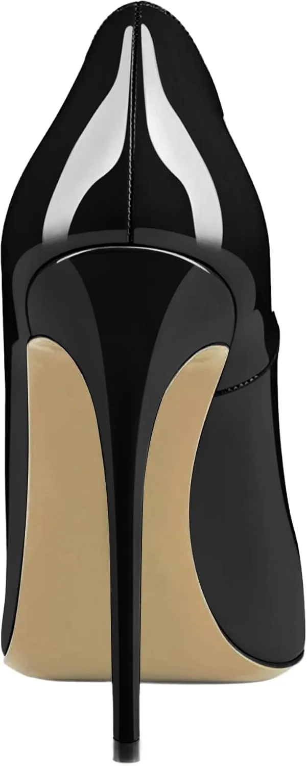 Joseywade Womens High Stilettos Heels Pointed Toe Pumps Slip-on 5 Inch Sky High Slim Thin Heel Dress Shoes