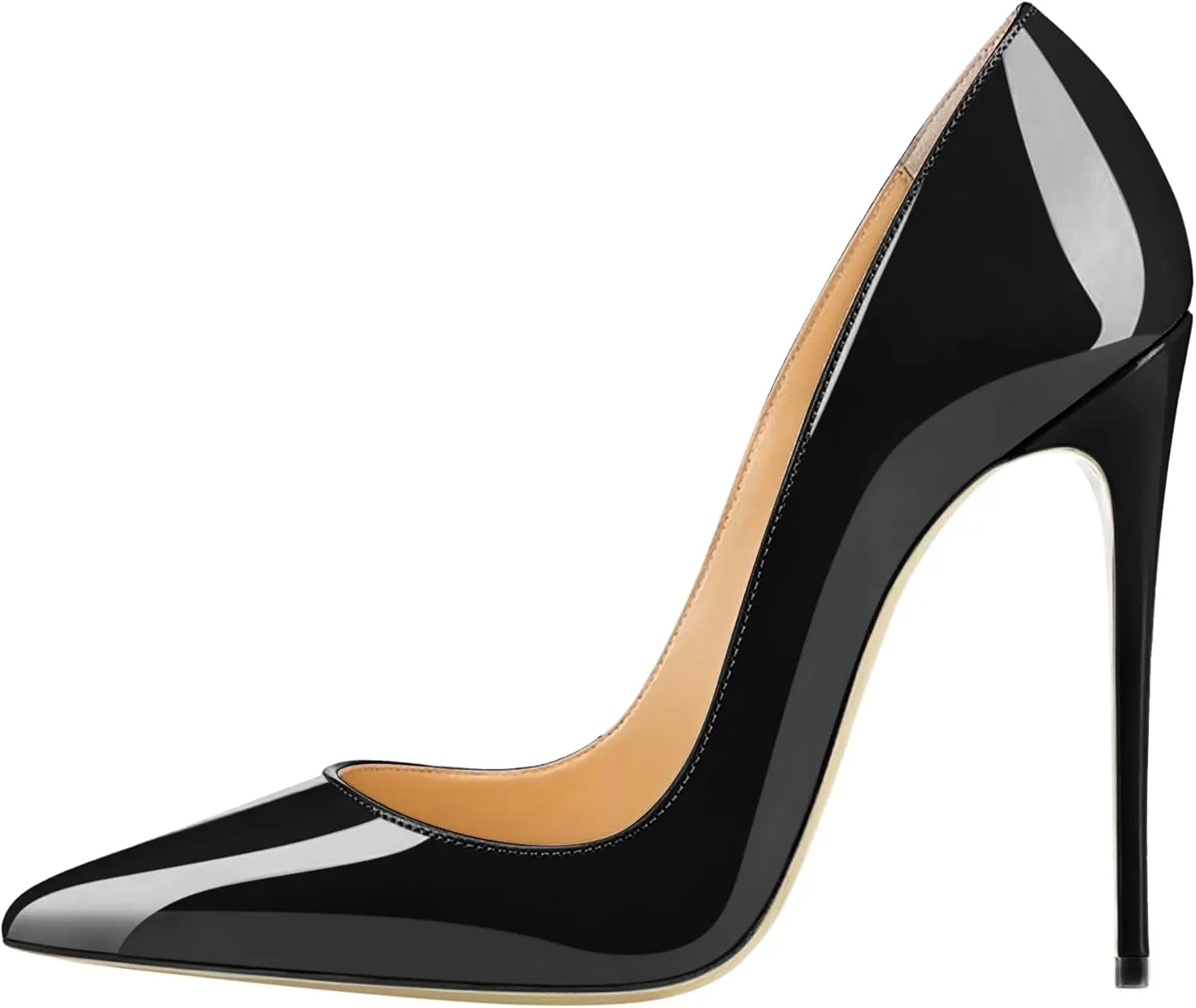 Joseywade Womens High Stilettos Heels Pointed Toe Pumps Slip-on 5 Inch Sky High Slim Thin Heel Dress Shoes