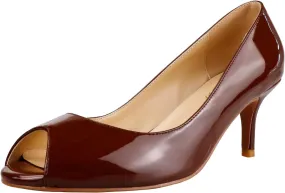 Lutalica W Women's Classic Open Toe Low Kitten Heel Sandals Slip On Medium Heel Peep Toe Dress Pumps