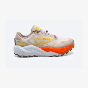 Sure! Heres an optimized title for the product in English with modifiers:

Mens Caldera 7 Trail Running Shoes - White Sand, Chateau Gray, and Yellow Accents