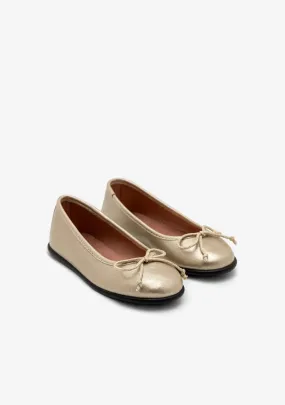 Metallic gold ballerinas