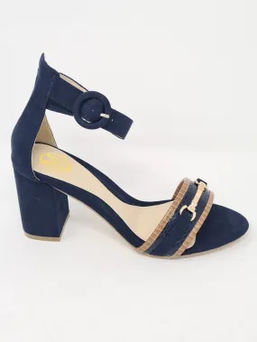 Millie & Co Silvia Navy Block Heel Sandals