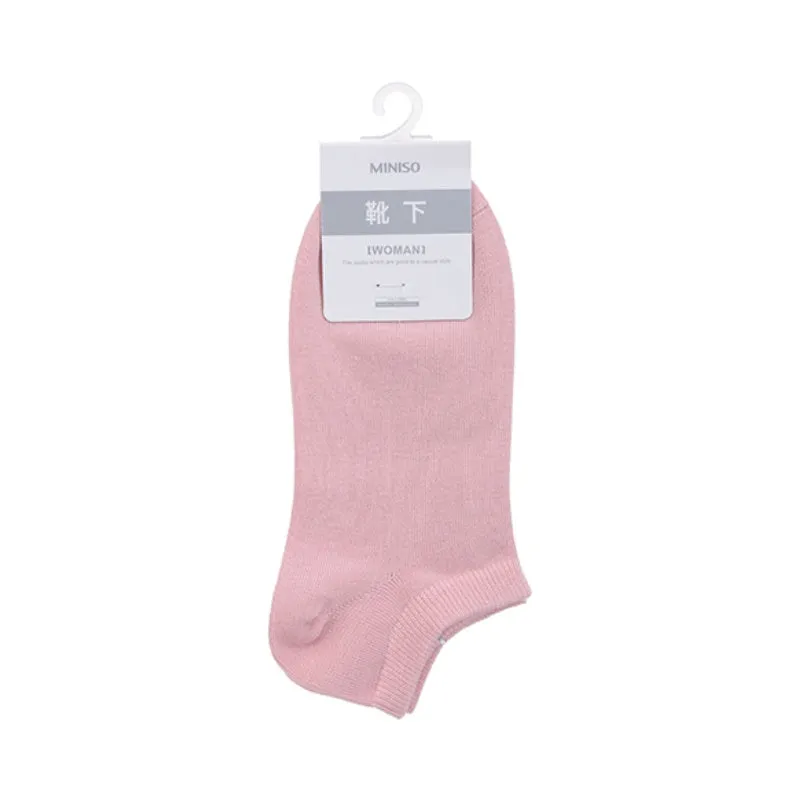 Miniso Women's Candy Color Low-cut Socks (Pink)