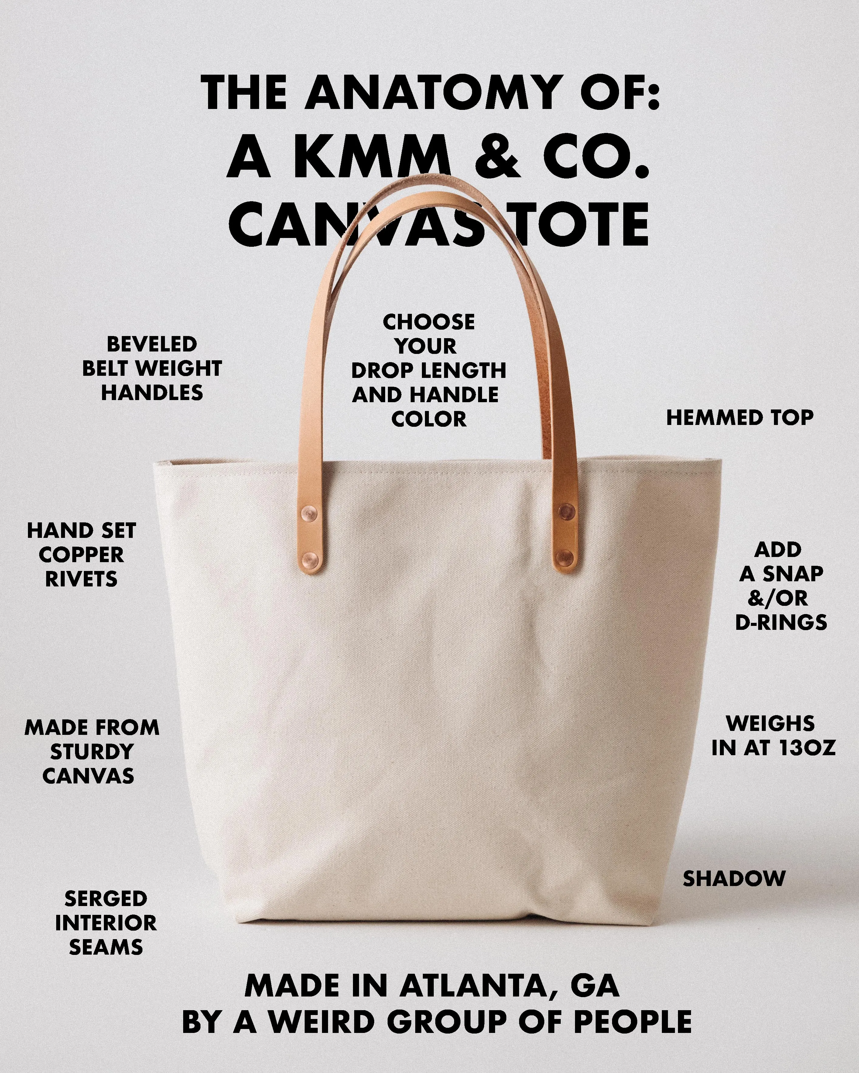 Durable Natural Canvas Tote Bag - Eco-Friendly and Lightweight