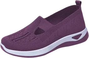 Orthopedic Shoes for Women Woven Slip on Walking Running Shoes for Women Fashion Brown Casual Shoes Wedge Sneakers Waterproof Tennis Shoe Loafers Dress Shoe
