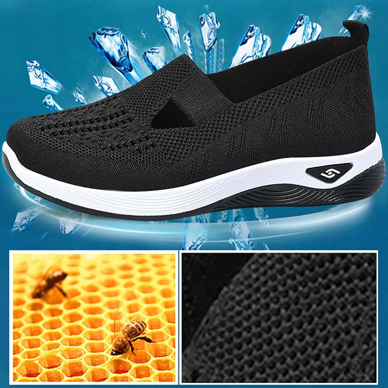 Orthopedic Shoes for Women Woven Slip on Walking Running Shoes for Women Fashion Brown Casual Shoes Wedge Sneakers Waterproof Tennis Shoe Loafers Dress Shoe