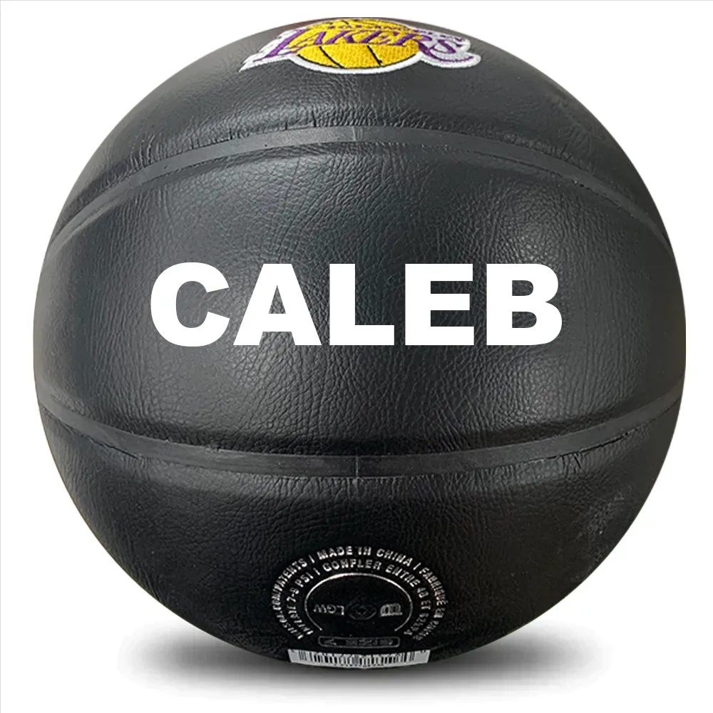 Personalised NBA Official LA Lakers COMPOSITE BLACK PREMIERE Team Basketball (Size 7)