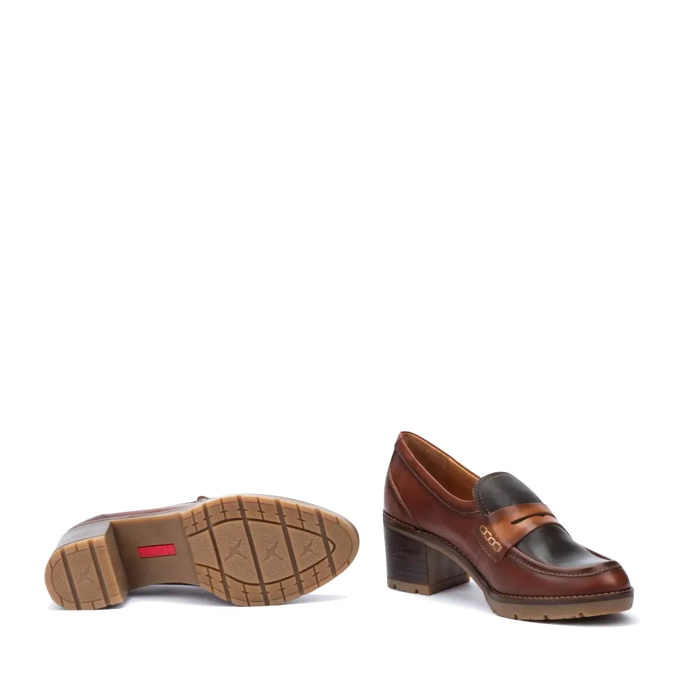Pikolinos Womens Cognac Leather Llanes Heeled Loafers - Stylish & Comfortable Footwear for Every Occasion
