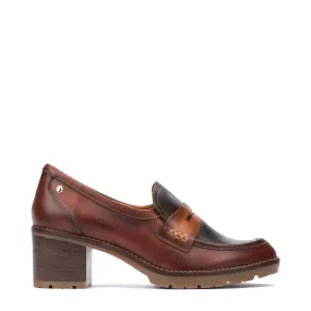 Pikolinos Womens Cognac Leather Llanes Heeled Loafers - Stylish & Comfortable Footwear for Every Occasion