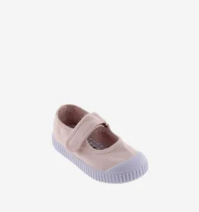 Pink mary jane with  lavender rubber toe