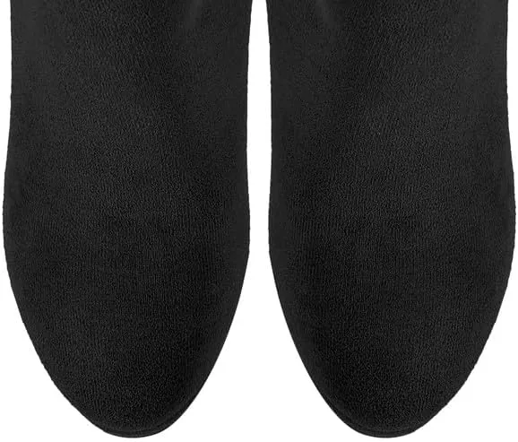 Richealnana Women's Platform Stiletto Heel Side Zipper Knee High Boots Solid Long Boots