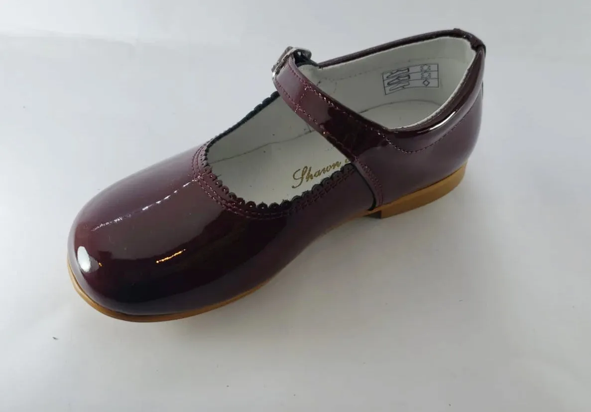 Shawn & Jeffery Girls Burgundy Patent Mary Jane