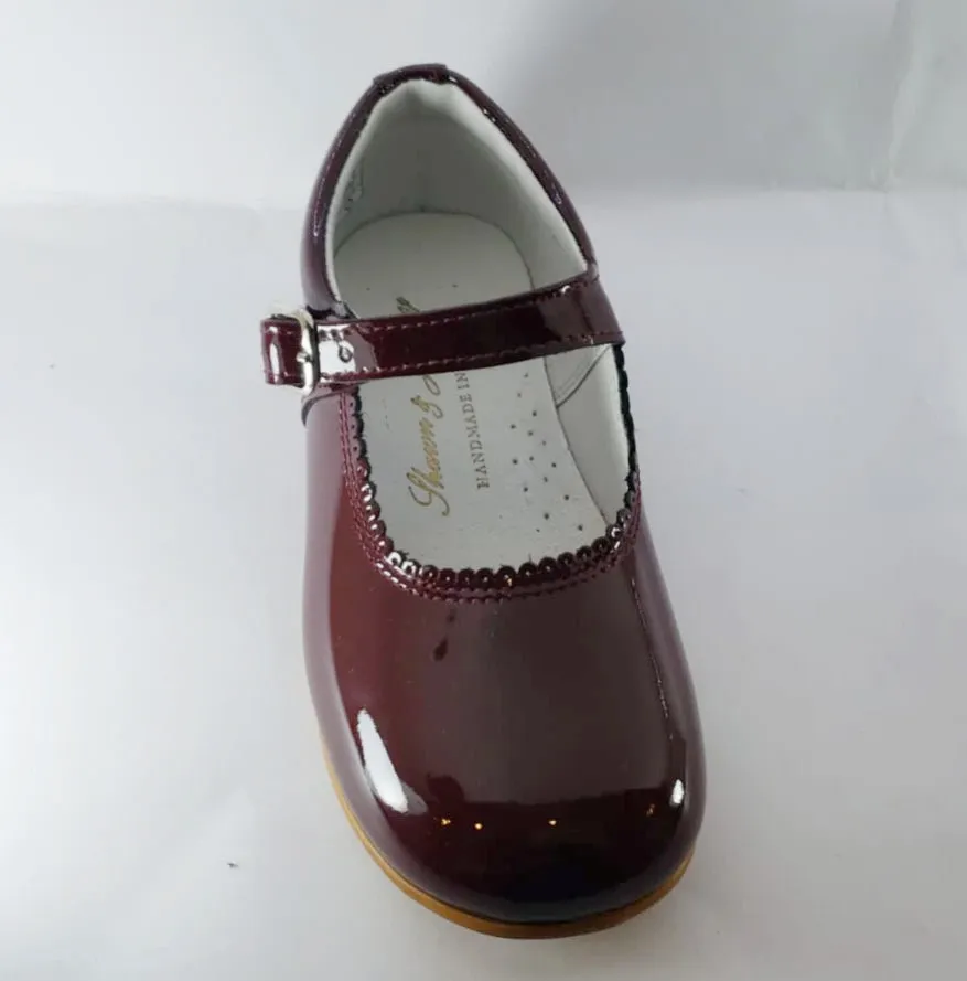 Shawn & Jeffery Girls Burgundy Patent Mary Jane