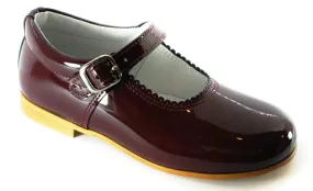 Shawn & Jeffery Girls Burgundy Patent Mary Jane