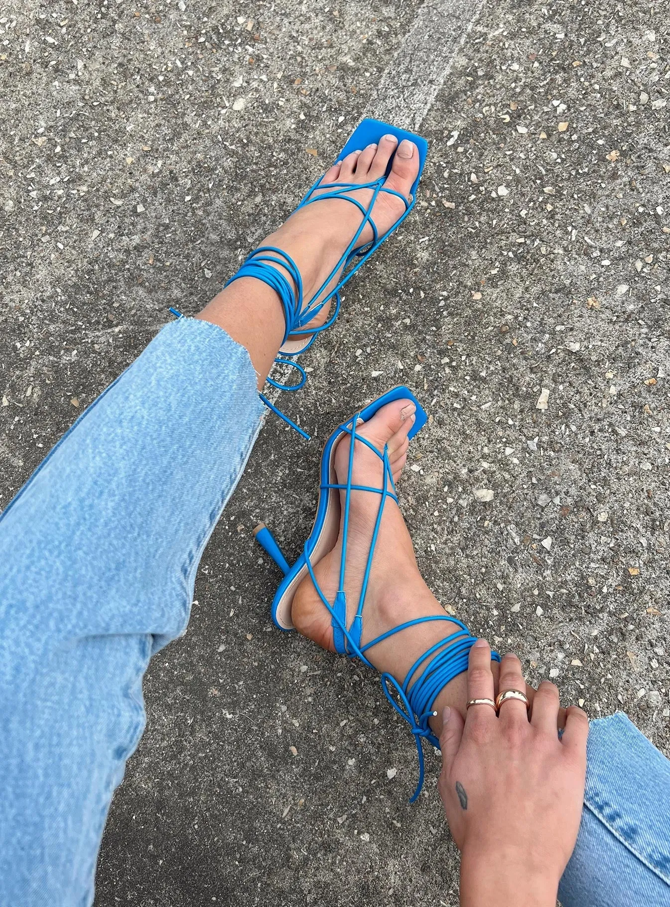 Silva Strappy Heels Blue