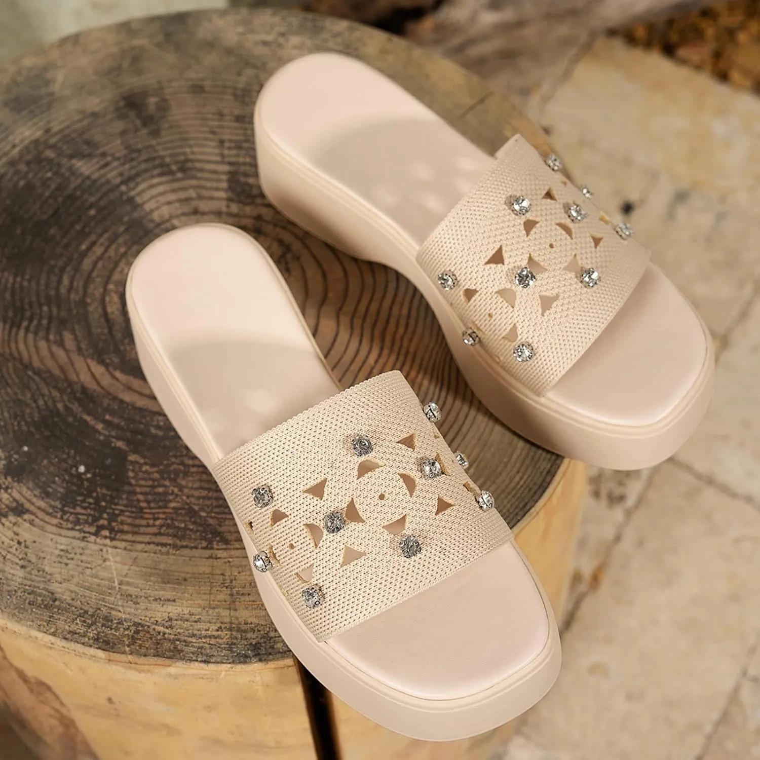 Summer Sandals for Women Platform Wedge Sandals Slip On Open Toe High Heel Shoes Fashion Hollow Trendy Shoes 2025