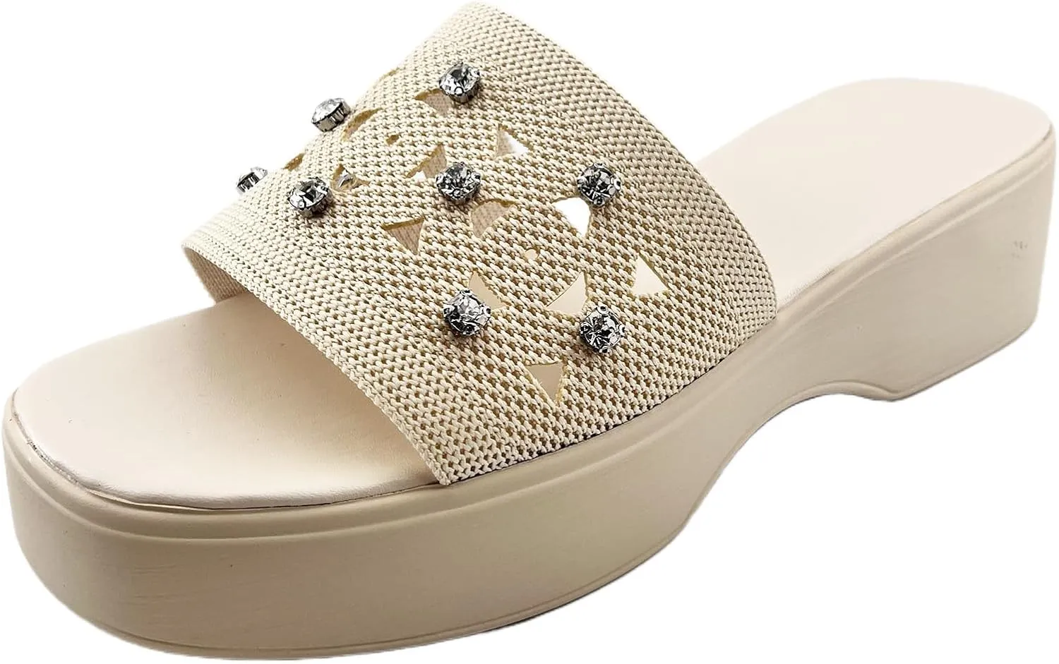 Summer Sandals for Women Platform Wedge Sandals Slip On Open Toe High Heel Shoes Fashion Hollow Trendy Shoes 2025