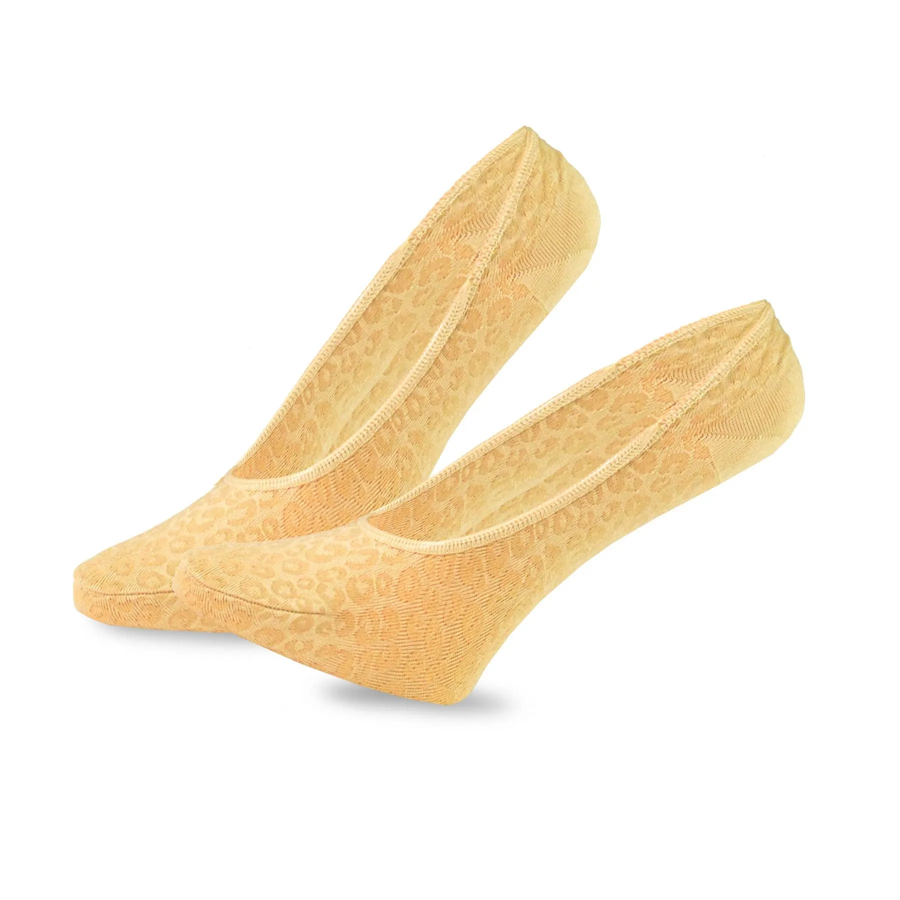 TeeHee Socks Women's Casual Nylon No Show Beige Assorted 5-Pack (11791)